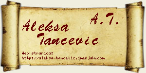 Aleksa Tančević vizit kartica